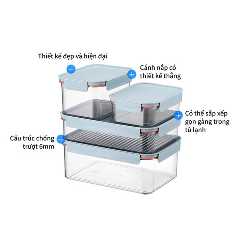 Hộp Đựng Thực Phẩm LocknLock Bisfree Modular Plus Nhiều Size, Nhựa Tritan - Màu xanh Navy image number null